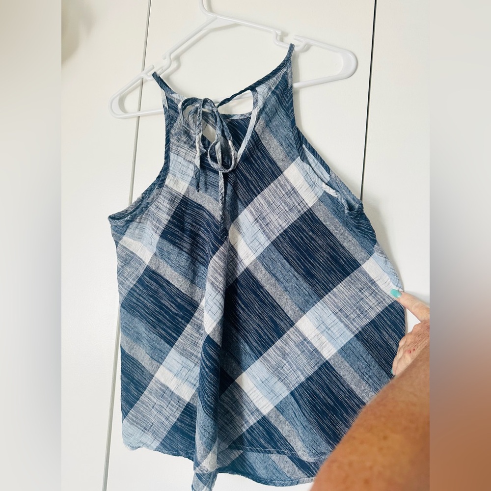 Maurices Blue and White Plaid Halter Camisole - Picture 2 of 4